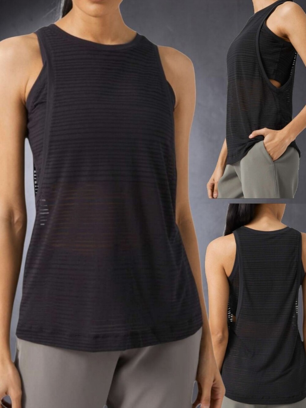 EUC LULULEMON ( ) CLEAR & PRESENT Muscle Tank in Black